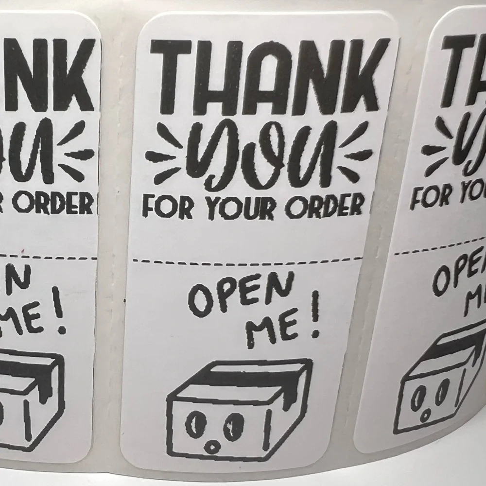 Set of 100 - Thank you / Open Me Seal Adhesive Packaging Label Stickers 2in​​​